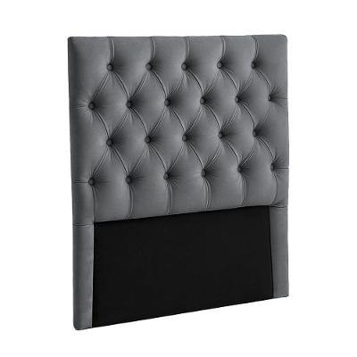 Cabeceira Estofada Solteiro Luna Nature Veludo Grafite 88x136