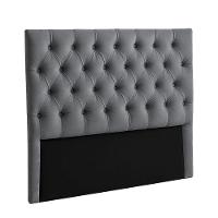 Cabeceira Estofada King Luna Nature Veludo Grafite 193x136 - 1