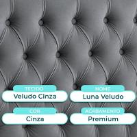 Cabeceira Estofada King Luna Nature Veludo Grafite 193x136 - 2