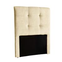 Cabeceira Estofada Solteiro Alice Nature Veludo Perola 88x136 - 1