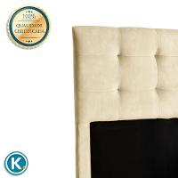 Cabeceira Estofada Solteiro Alice Nature Veludo Perola 88x136 - 2
