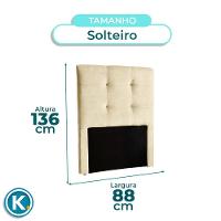 Cabeceira Estofada Solteiro Alice Nature Veludo Perola 88x136 - 3