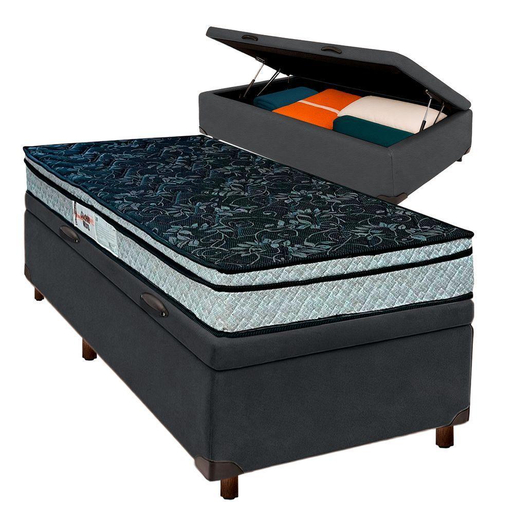 Conjunto Cama Box Bau Blindado Solteiro + Colchão D28 Conforto Paropas - 1