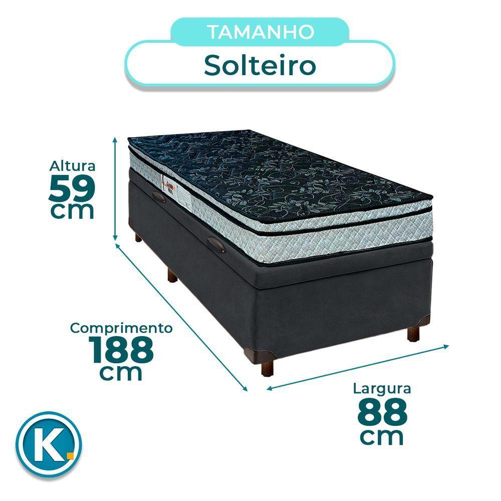 Conjunto Cama Box Bau Blindado Solteiro + Colchão D28 Conforto Paropas - 3