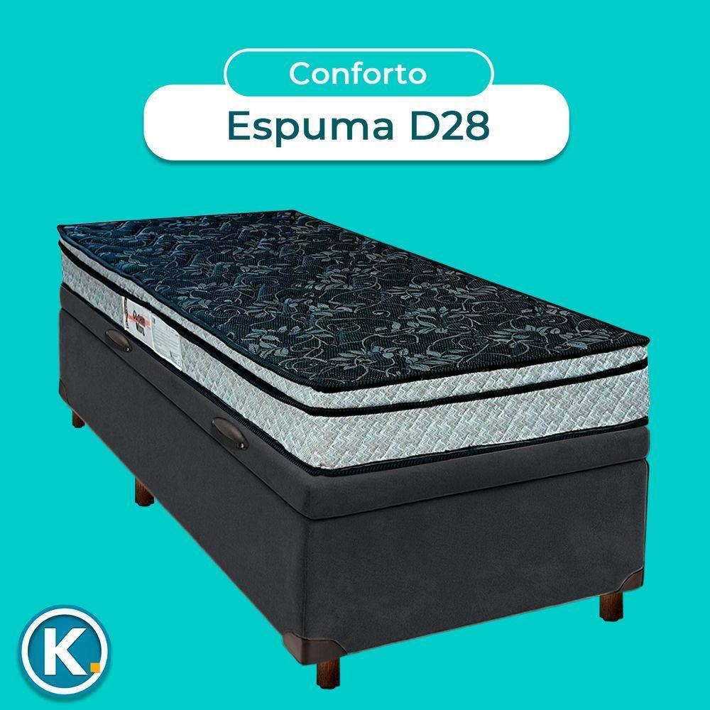 Conjunto Cama Box Bau Blindado Solteiro + Colchão D28 Conforto Paropas - 4