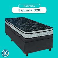 Conjunto Cama Box Bau Blindado Solteiro + Colchão D28 Conforto Paropas