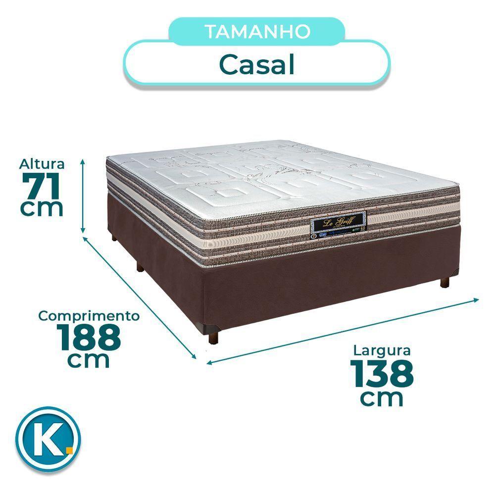 Cama Box Marrom Casal + Colchão Molas Ensacadas Legriff Sankonfort - 3