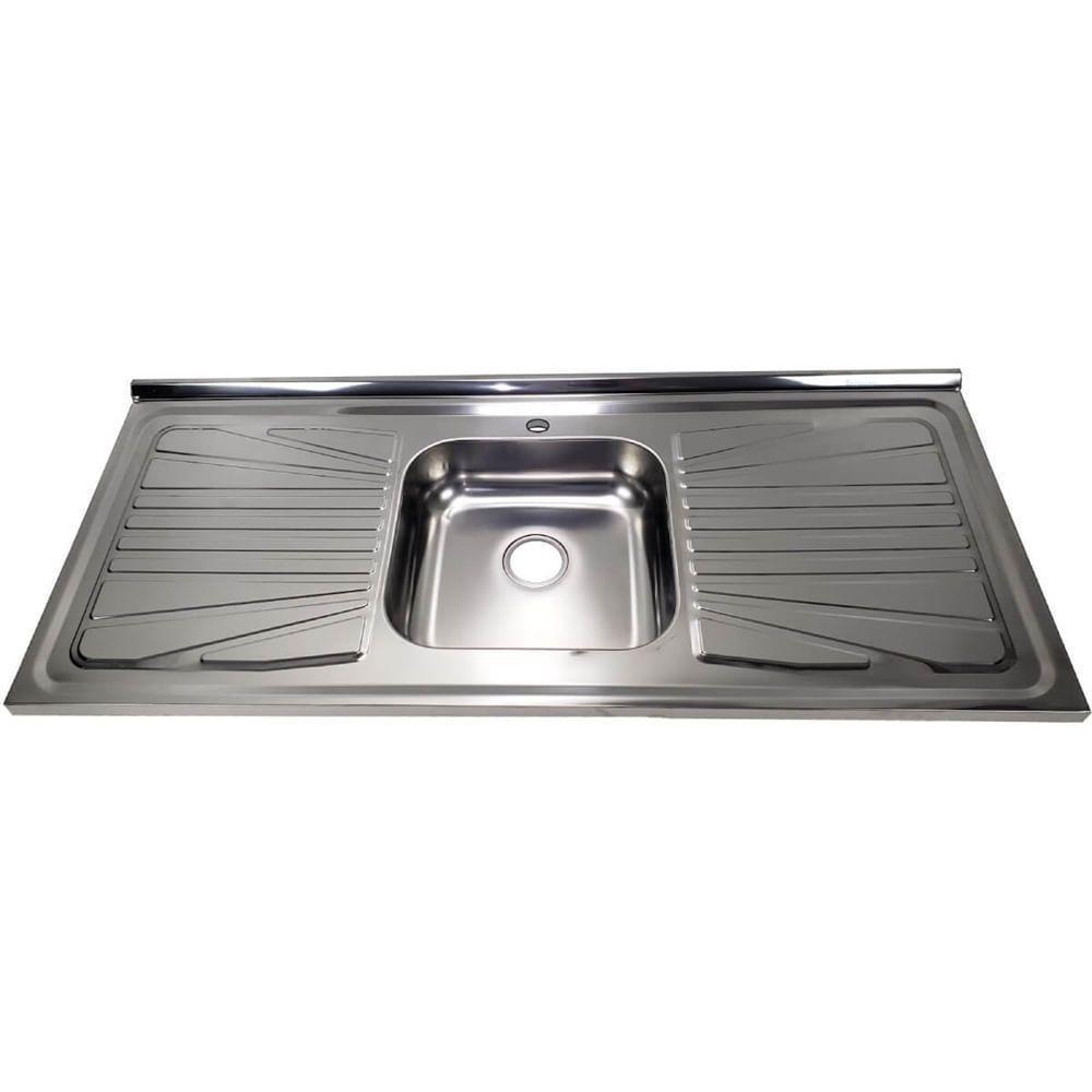 Pia De Cozinha Inox Cuba Central Com Furo Para Torneira 120 X 52cm - Fabpia01040102 - Fabrinox - 1