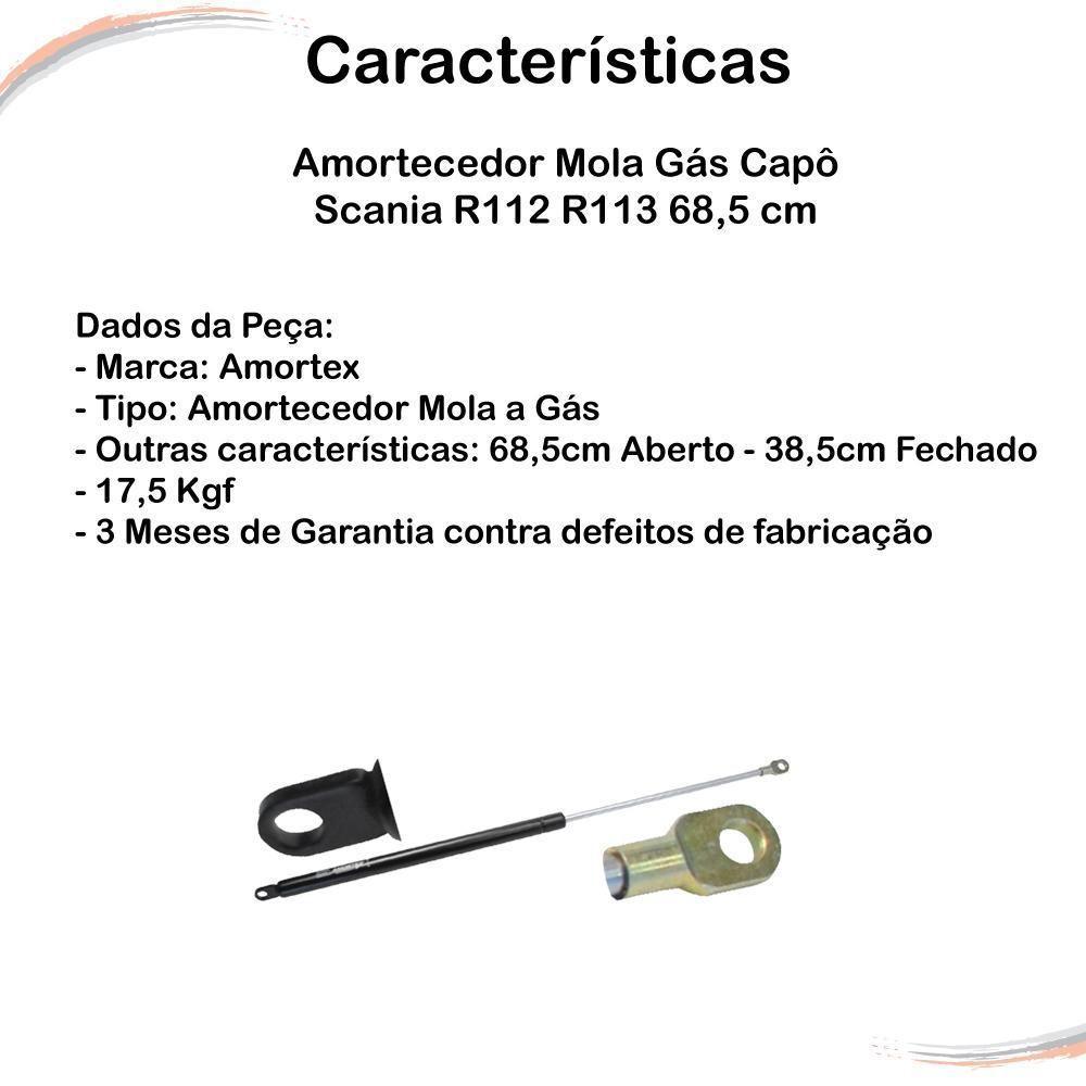 Amortecedor Mola Gás Capô Scania R113 68,5 Cm [f103] - 3