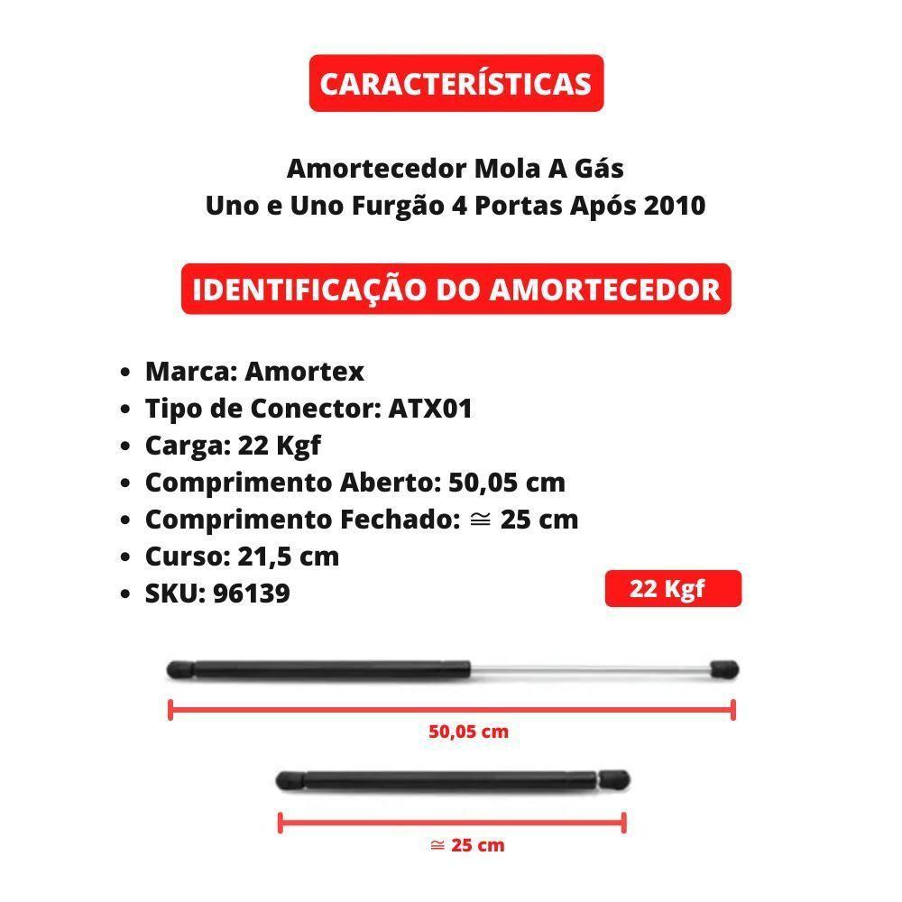 Amortecedor Tampa Traseira Porta Malas Mola Gás Uno Após 10 [f103] - 4