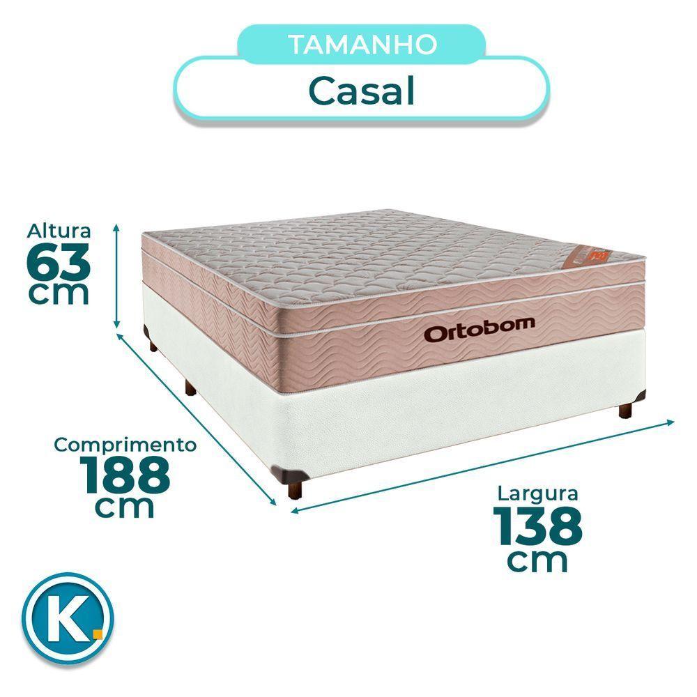 Conjunto Cama Box Branco Casal + Colchão Molas Ensacadas Airtech Ortobom - 3