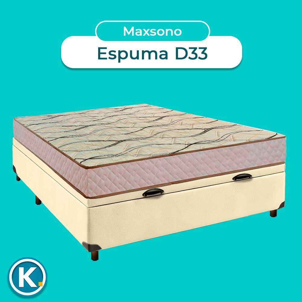 Conjunto Cama Box Bau Bege Casal + Colchão D33 Maxsono Paropas - 5