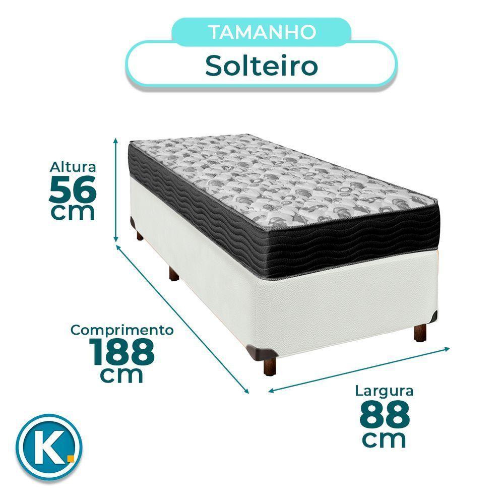 Colchão Solteiro D33 + Box Branco - Iso100 Ortobom - 3