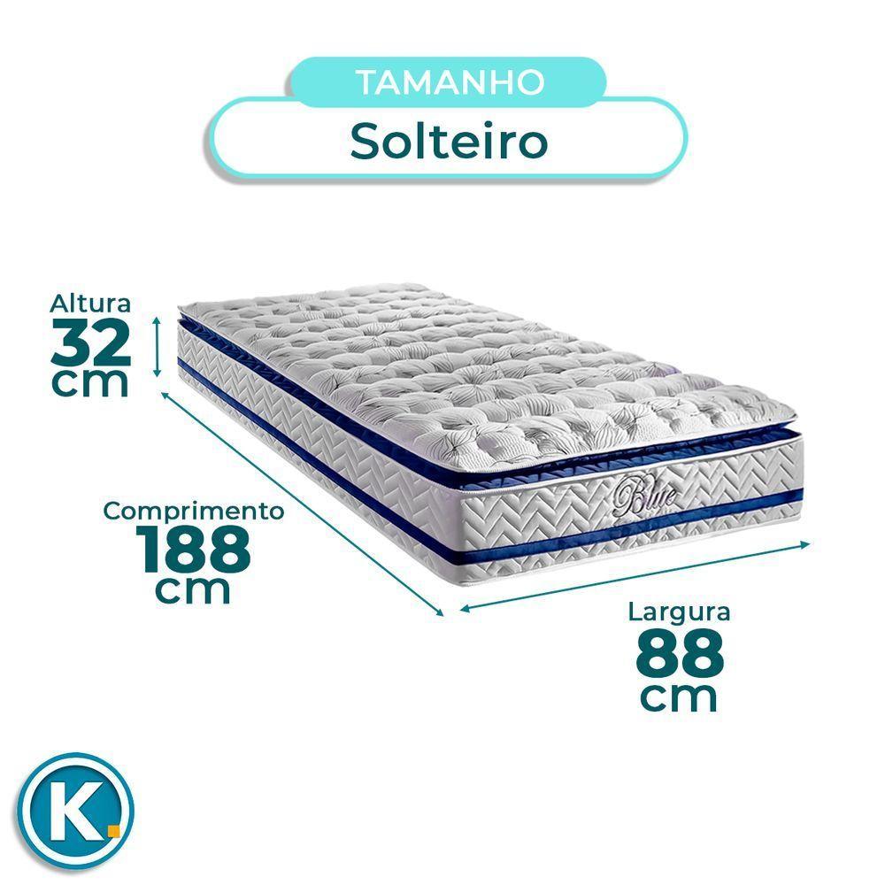 Conjunto Cama Box Cinza Solteiro + Colchão Molas Ensacadas Blue Paropas - 4