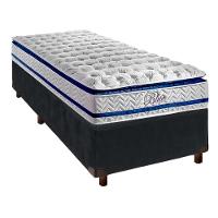 Conjunto Cama Box Cinza Solteiro + Colchão Molas Ensacadas Blue Paropas - 1
