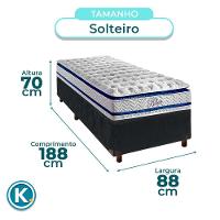 Conjunto Cama Box Cinza Solteiro + Colchão Molas Ensacadas Blue Paropas - 2