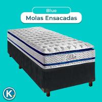 Conjunto Cama Box Cinza Solteiro + Colchão Molas Ensacadas Blue Paropas - 3