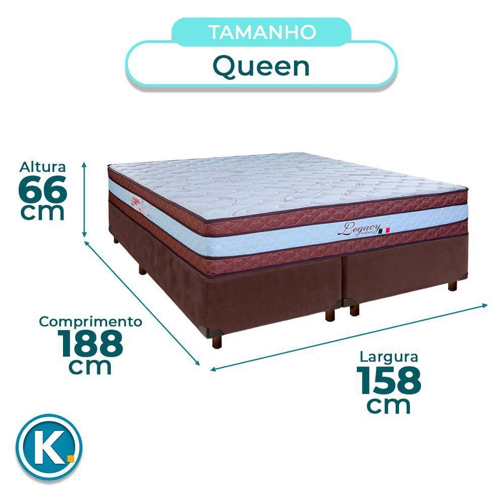 Conjunto Cama Box Marrom Queen + Colchão Molas Ensacadas Legaccy Paropas - 3