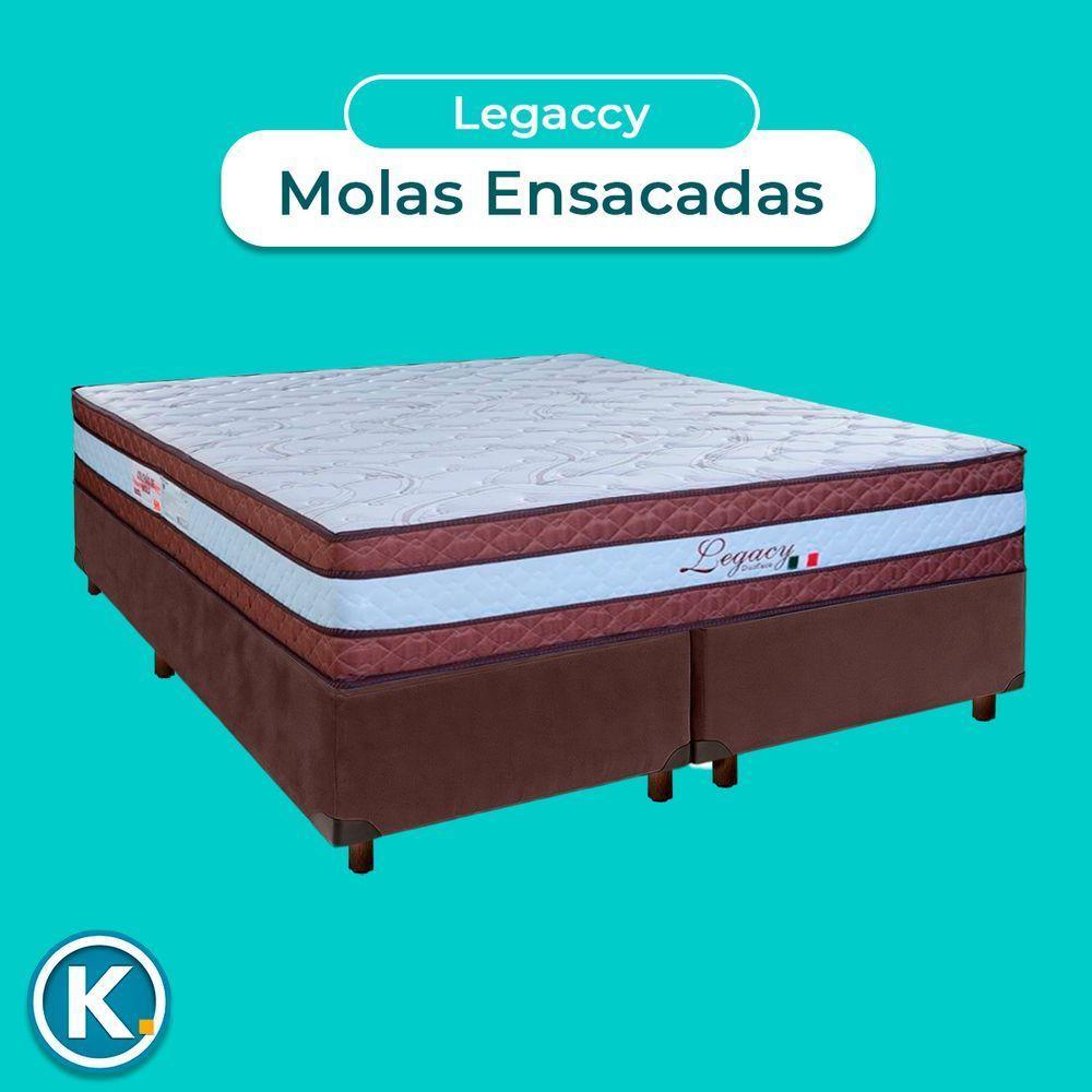Conjunto Cama Box Marrom Queen + Colchão Molas Ensacadas Legaccy Paropas - 4