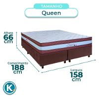 Conjunto Cama Box Marrom Queen + Colchão Molas Ensacadas Legaccy Paropas - 3