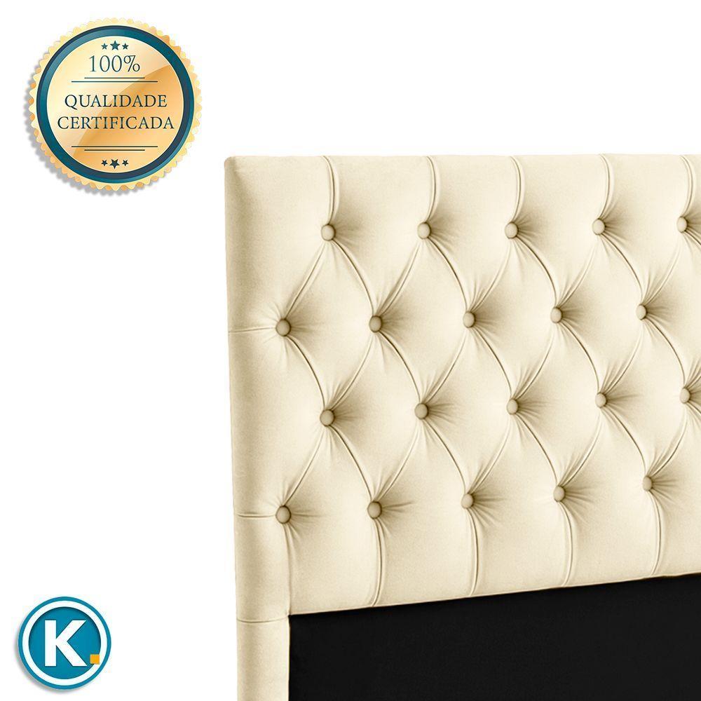 Cabeceira Estofada Casal Luna Nature Veludo Perola 138x136 - 3