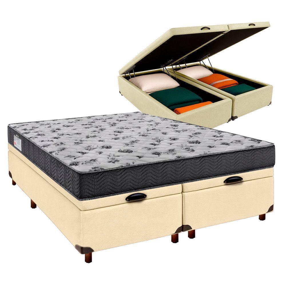 Cama Box Bau Blindado Casal + Colchão D33 Iso100 Ortobom - 1
