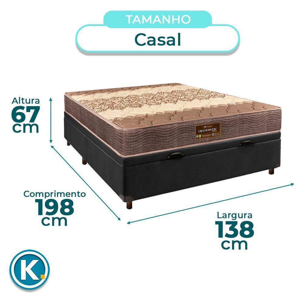 Cama Box Bau Blindado Casal + Colchão D26 Ortophedic Sankonfort - 3