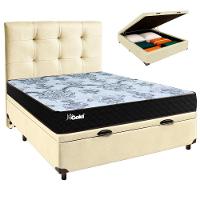 Kit Cama Box Bau + Cabeceira + Colchão Casal Molas Ensacadas - Life Gold - Paropas - 1
