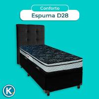 Kit Cabeceira + Cama Box Bau + Colchão Solteiro D28 Conforto Paropas