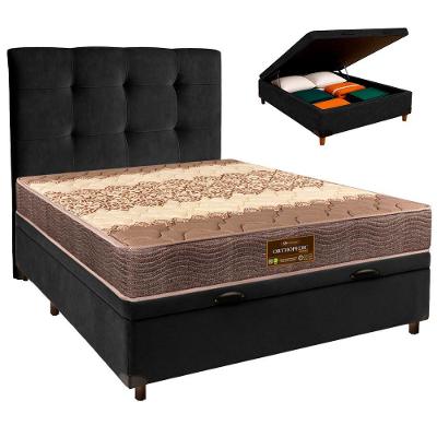 Kit Cama Box Bau + Cabeceira + Colchão Casal D26 - Ortophedic - Sankonfort