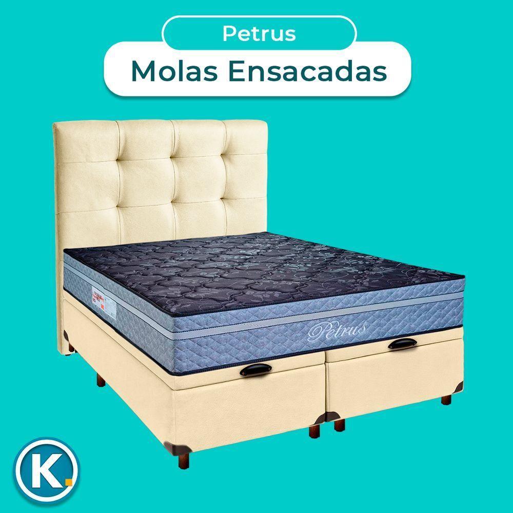 Kit Cama Box Bau + Cabeceira + Colchão Queen Molas Ensacadas - Petrus - Paropas - 4