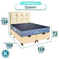 Kit Cama Box Bau + Cabeceira + Colchão Queen Molas Ensacadas - Petrus - Paropas - 3