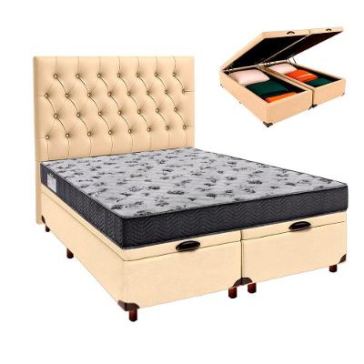 Kit Cama Box Bau + Cabeceira + Colchão Casal D33 - Iso100 - Ortobom