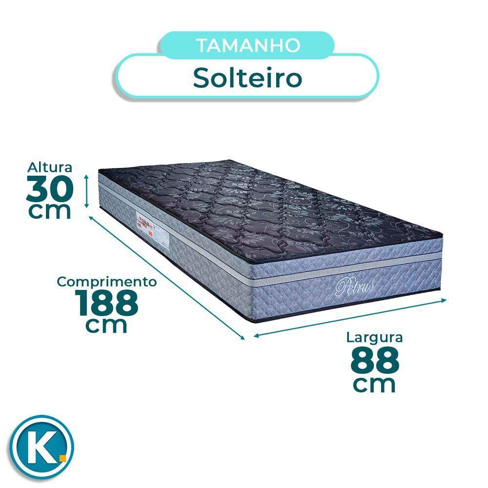 Cama + Bau Blindado E Colchão Molas Ensacadas Solteiro - Petrus Paropas - 3