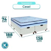 Cama + Bau Blindado E Colchão Molas Ensacadas Casal - Blue Paropas - 3