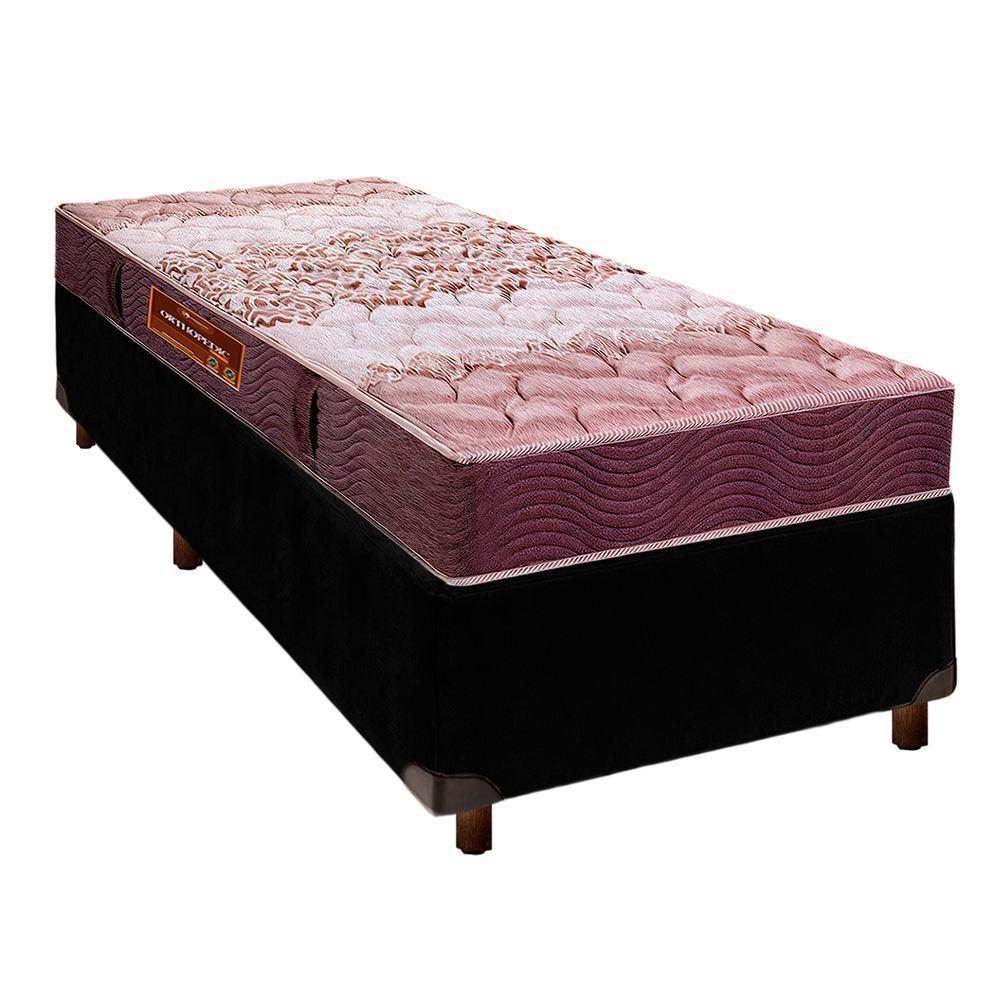 Cama Box Preto Solteiro + Colchão D26 Ortophedic Sankonfort - 1
