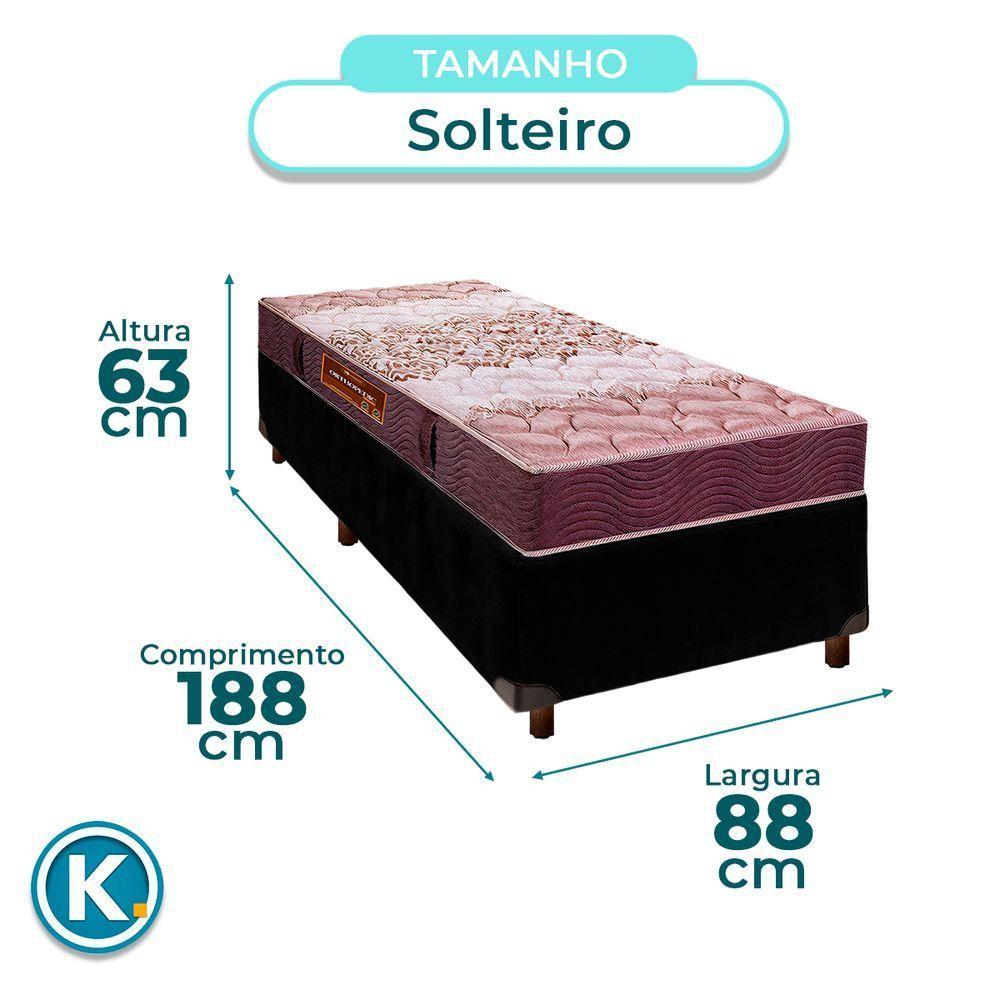 Cama Box Preto Solteiro + Colchão D26 Ortophedic Sankonfort - 3