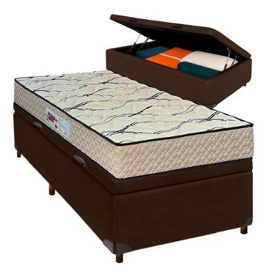 Cama Box Bau Blindado Solteiro + Colchão D33 Maxsono Paropas