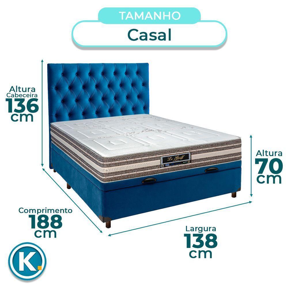 Kit Cama Box Bau + Cabeceira + Colchão Casal Molas Ensacadas - Legriff - Sankonfort - 3