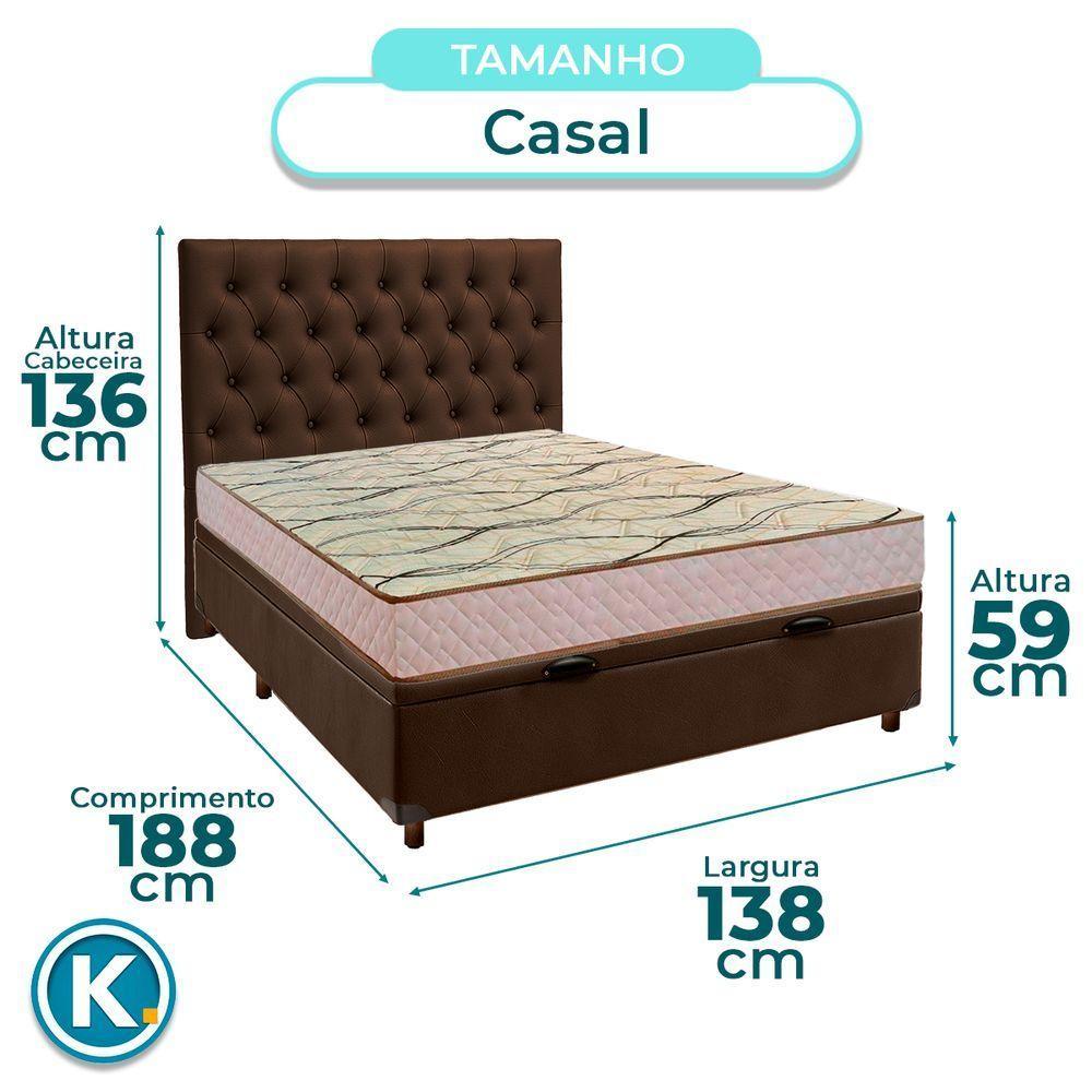 Kit Cabeceira + Cama Box Bau + Colchão Casal D33 Maxsono Paropas - 3