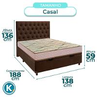 Kit Cabeceira + Cama Box Bau + Colchão Casal D33 Maxsono Paropas - 3