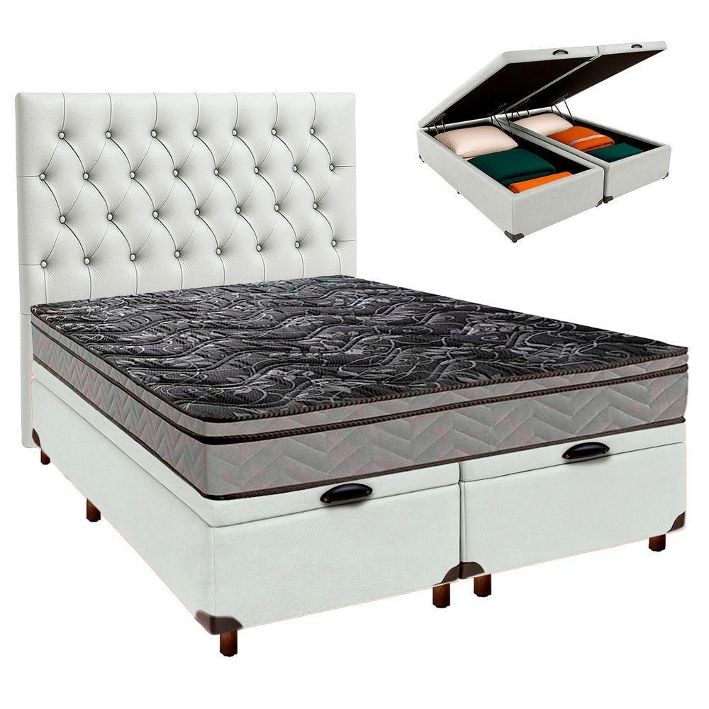 Kit Cama Box Bau + Cabeceira + Colchão Casal D28 - Conforto - Paropas - 1