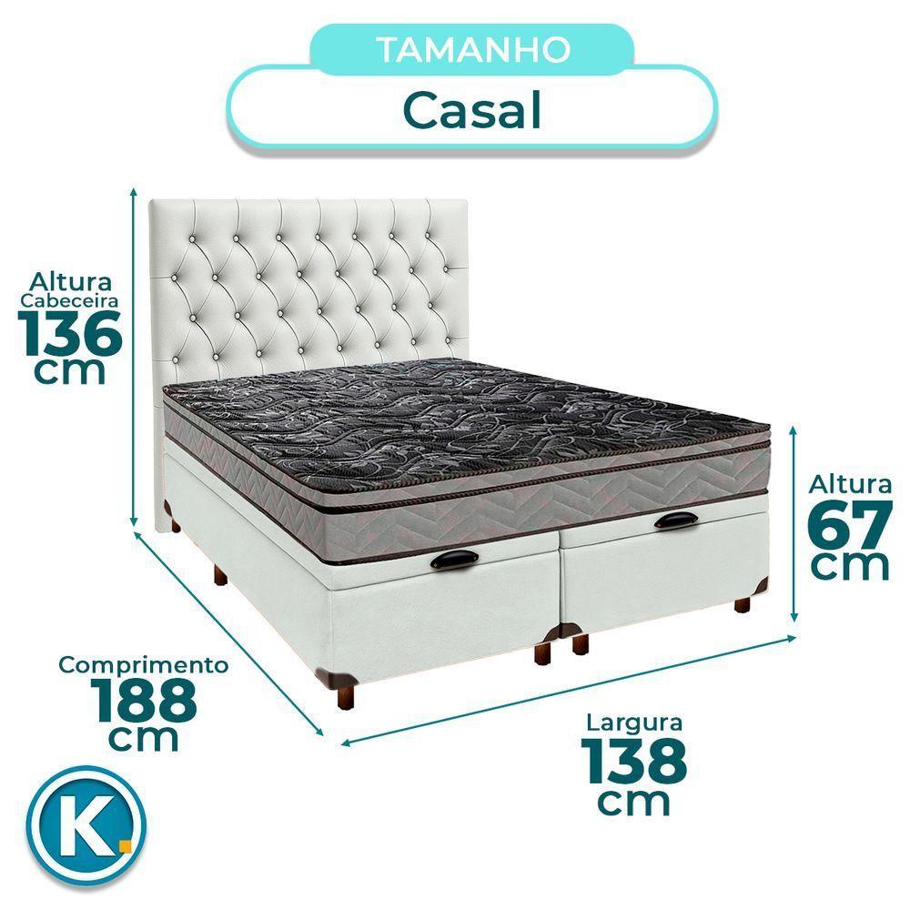 Kit Cama Box Bau + Cabeceira + Colchão Casal D28 - Conforto - Paropas - 3