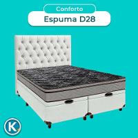 Kit Cama Box Bau + Cabeceira + Colchão Casal D28 - Conforto - Paropas