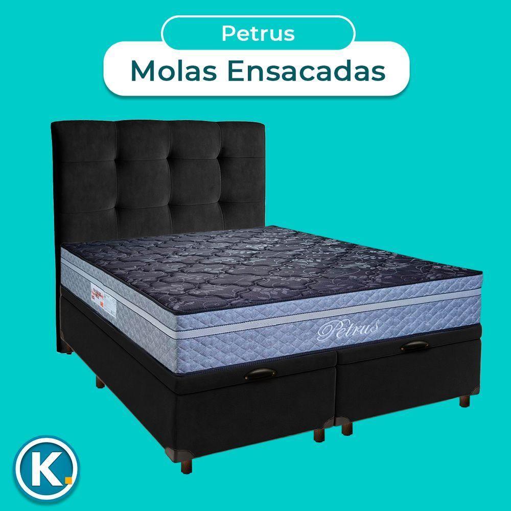 Kit Cabeceira + Cama Box Bau + Colchão Queen Molas Ensacadas Petrus Paropas - 4