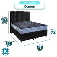 Kit Cabeceira + Cama Box Bau + Colchão Queen Molas Ensacadas Petrus Paropas - 3