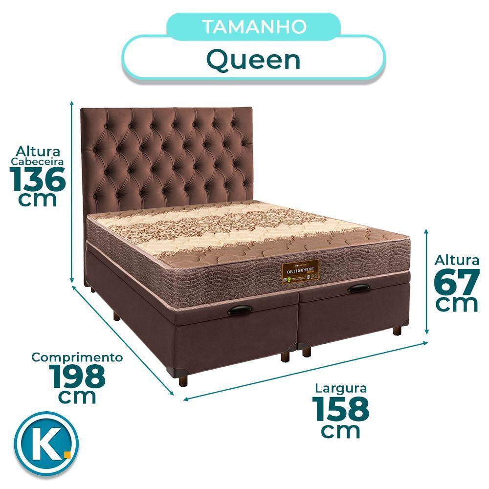 Kit Cabeceira + Cama Box Bau + Colchão Queen D26 Ortophedic Sankonfort - 3