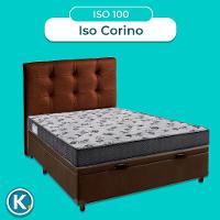 Kit Cama Box Bau + Cabeceira + Colchão Casal D33 - Iso100 - Ortobom