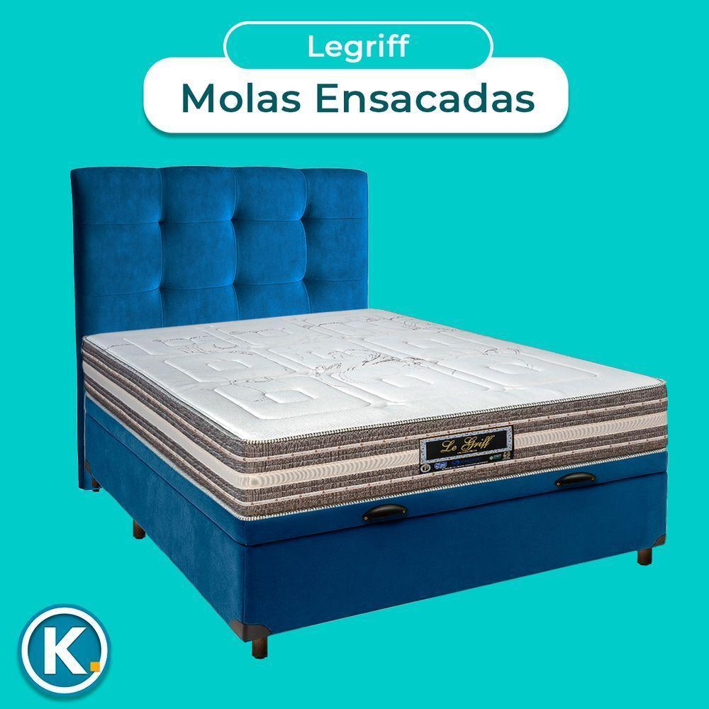 Kit Cabeceira + Cama Box Bau + Colchão Casal Molas Ensacadas Legriff Sankonfort - 4