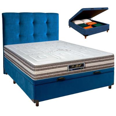 Kit Cabeceira + Cama Box Bau + Colchão Casal Molas Ensacadas Legriff Sankonfort